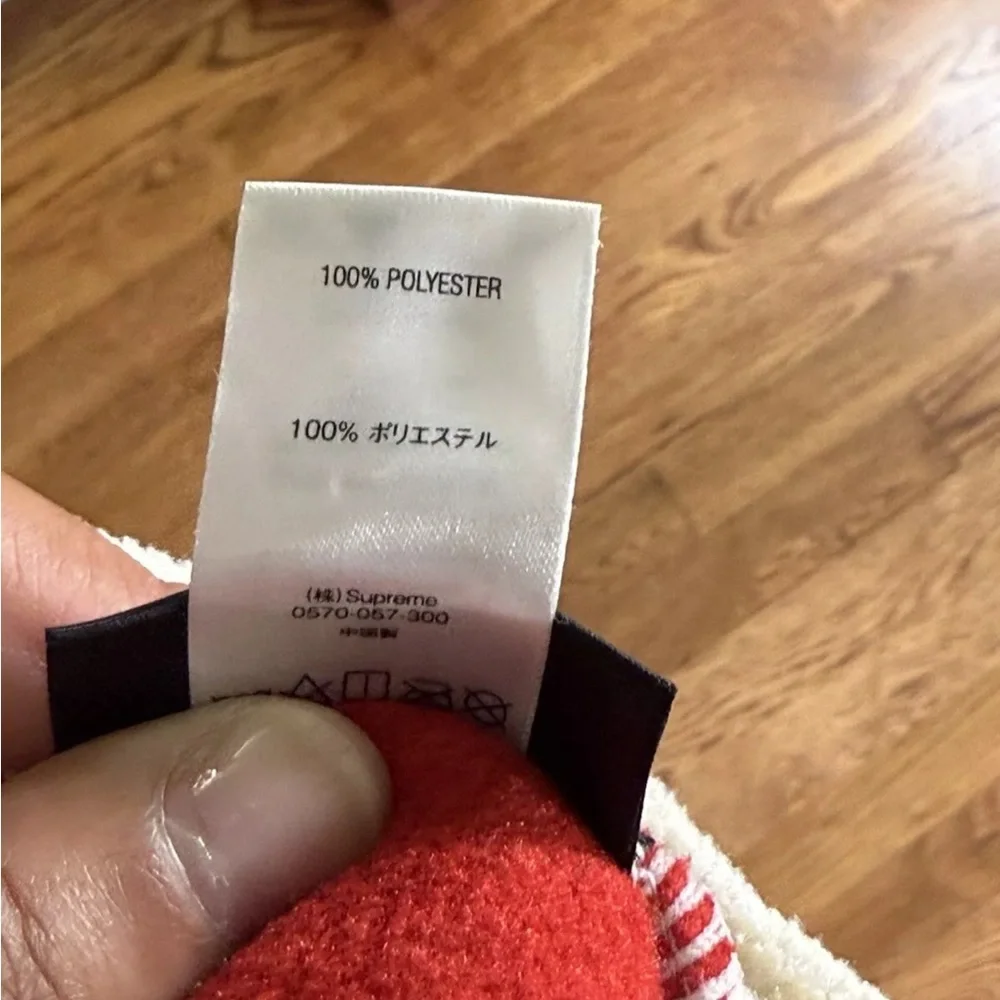 Supreme balaclava Face mask Fleece Beige Red Unisex One Size